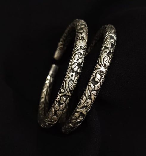 Chitai Silver Adjustable kada (Pair,Size 2.4)